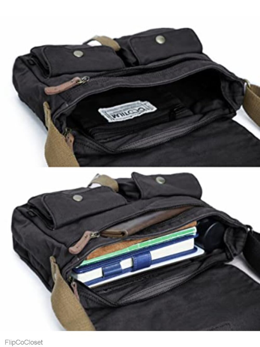 Canvas Messenger Bag Crossbody Shoulder Satchel Vintage Military Style - Picture 6 of 6